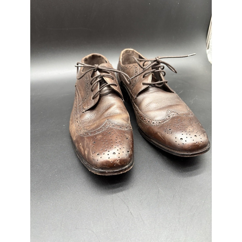 Bostonian Brown Leather Wingtip Oxford Dress Shoes Mens 9W Vintage - Picture 6 of 15